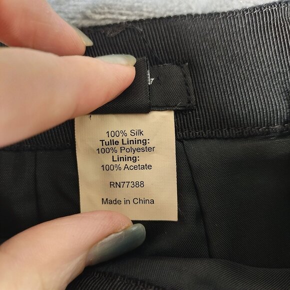 JCrew Womens Black 100% Silk Skirt Size 00 Style 32465 Formal Party Classic Goth - Picture 4 of 10